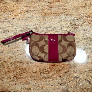 COACH Signature wristlet bag small